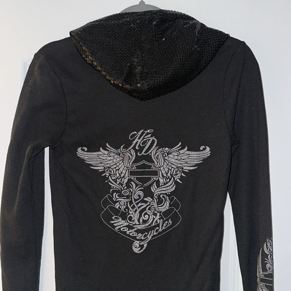 Harley Davidson sweater with sequin hood - Picture 5 of 5